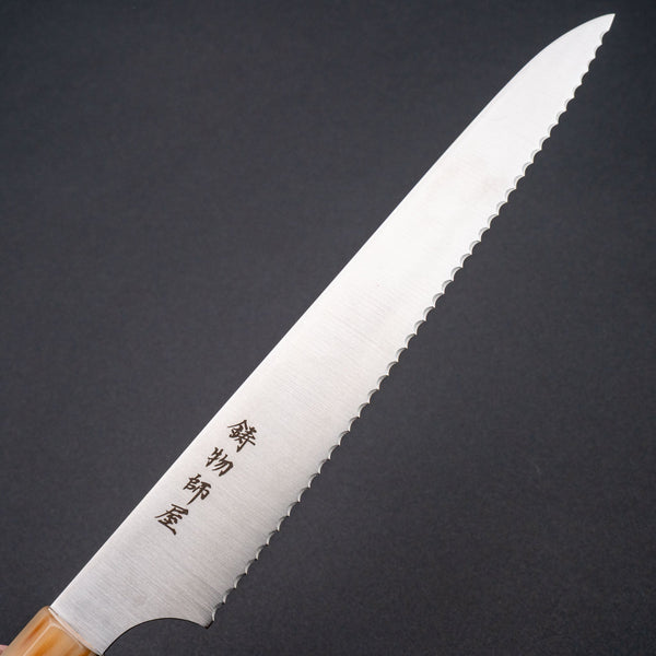 Hitohira Imojiya TH Stainless Bread Knife 240mm Beechwood Handle - Tetogi