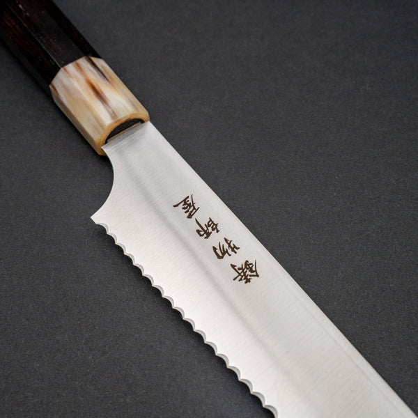 Hitohira Imojiya TH Stainless Bread Knife 240mm Ebony Handle - Tetogi