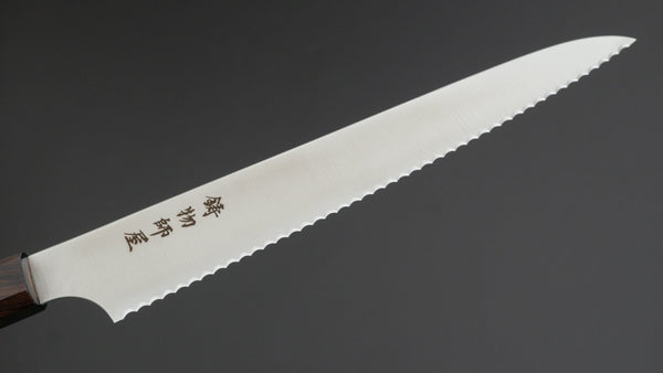 Hitohira Imojiya TH Stainless Bread Knife 240mm Ebony Handle (Wa) - Tetogi