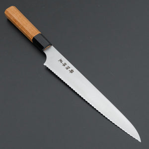 Hitohira Imojiya TH Stainless Bread Knife 240mm Teak Handle (Wa) - Tetogi