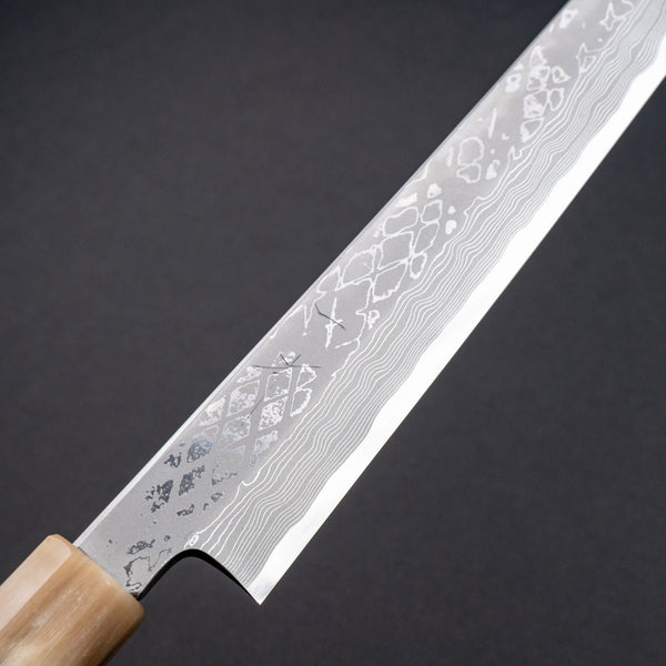 Hitohira Kikuchiyo Mosuke Kikko Blue 1 Yanagi Sakimaru 300mm Ziricote Handle (Saya) (Discounted) - Tetogi