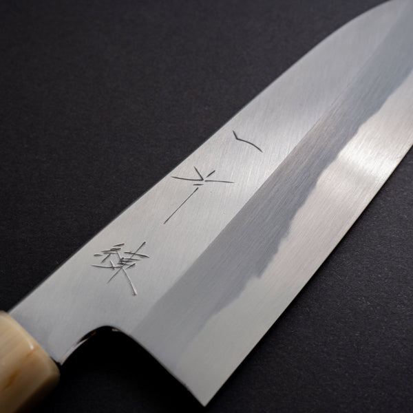 Hitohira Kikuchiyo Ren Blue #2 Santoku 180mm Ebony Handle - Tetogi