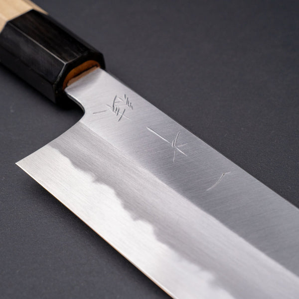 Hitohira Kikuchiyo Ren Blue 2 Santoku 180mm Ho Wood Handle (Discounted) - Tetogi