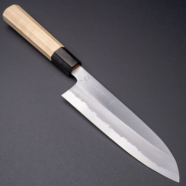 Hitohira Kikuchiyo Ren Blue 2 Santoku 180mm Ho Wood Handle (Discounted) - Tetogi