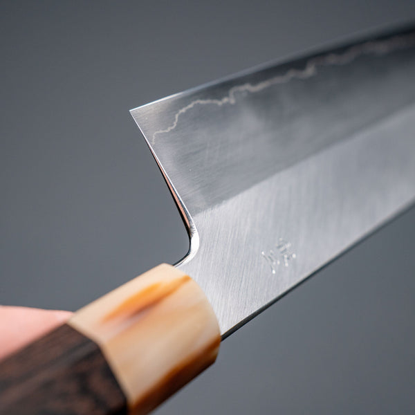 Hitohira Kikuchiyo Ren Silver 3 Nakiri 180mm Ebony Handle - Tetogi