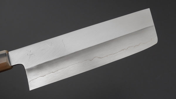 Hitohira Kikuchiyo Ren Silver 3 Nakiri 180mm Ebony Handle - Tetogi