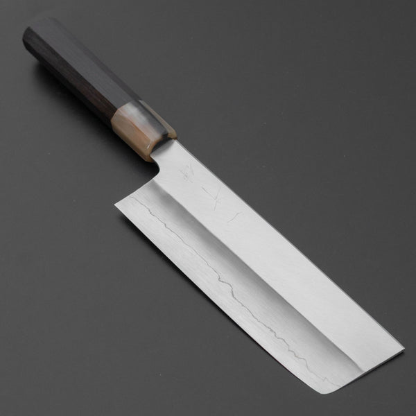 Hitohira Kikuchiyo Ren Silver 3 Nakiri 180mm Ebony Handle - Tetogi