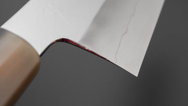 Hitohira Kikuchiyo Ren Silver 3 Nakiri 180mm Ebony Handle - Tetogi
