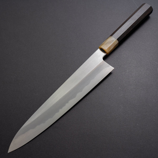 Hitohira Kikuchiyo Ren White #2 Gyuto 240mm Ebony Handle - Tetogi