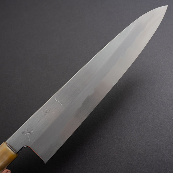 Hitohira Kikuchiyo Ren White #2 Gyuto 240mm Ebony Handle - Tetogi