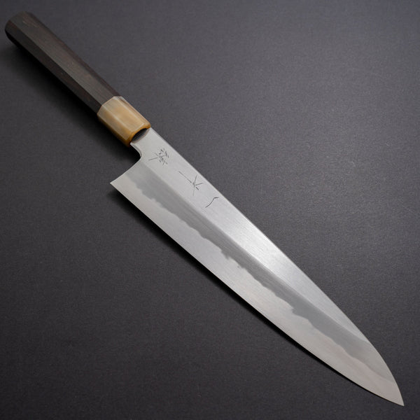 Hitohira Kikuchiyo Ren White #2 Gyuto 240mm Ebony Handle - Tetogi