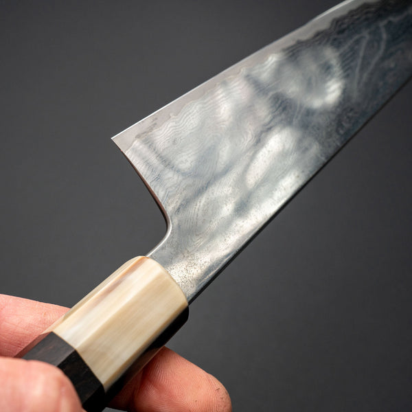 Hitohira Kikuchiyo Rou VG10 Hyokyo Damascus Gyuto 240mm Ebony Handle - Tetogi