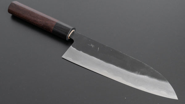 Hitohira MS Kurouchi Blue 2 Santoku 165mm Wood Handle - Tetogi