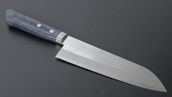 Hitohira NM Migaki Santoku 170mm Blue Pakka Handle - Tetogi
