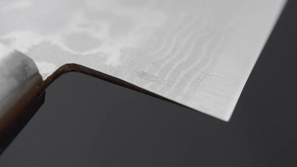 Hitohira NM V10 Damascus Nakiri 165mm Brown Pakka Handle - Tetogi