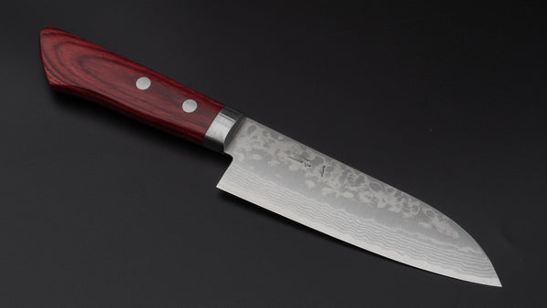 Hitohira NM V10 Damascus Santoku 130mm Pakka Handle - Tetogi