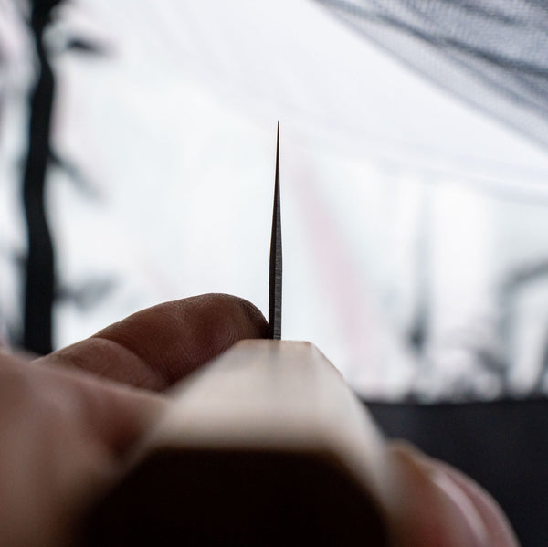 Hitohira NM VG - 1 Nashiji Santoku 165mm Oak Handle - Tetogi