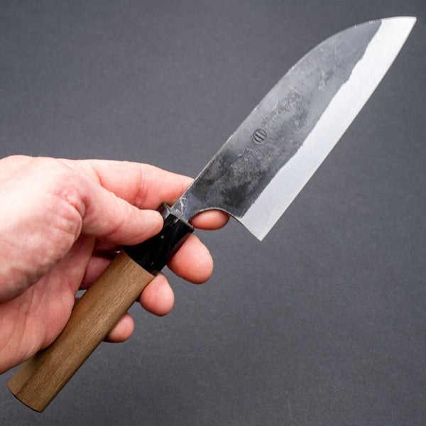 Hitohira Onihiro White 1 Santoku 120mm Ho Wood Handle (D - Shape) - Tetogi