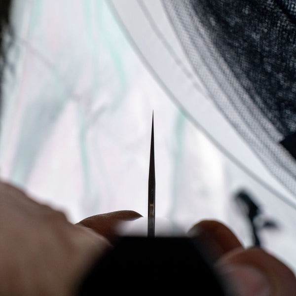 Hitohira Silver 3 Nashiji Gyuto 210mm Ebony Handle - Tetogi