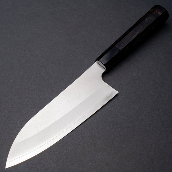 Hitohira Silver 3 Nashiji Santoku 165mm Ebony Handle - Tetogi