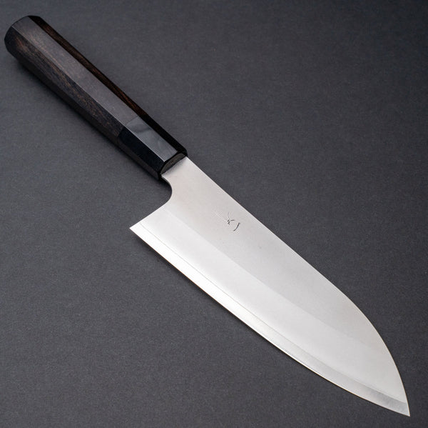 Hitohira Silver 3 Nashiji Santoku 165mm Ebony Handle - Tetogi