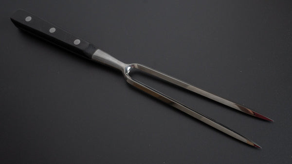 Hitohira Straight Carving Fork Black Pakka Handle - Tetogi