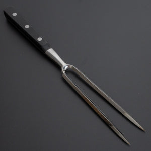 Hitohira Straight Carving Fork Black Pakka Handle - Tetogi
