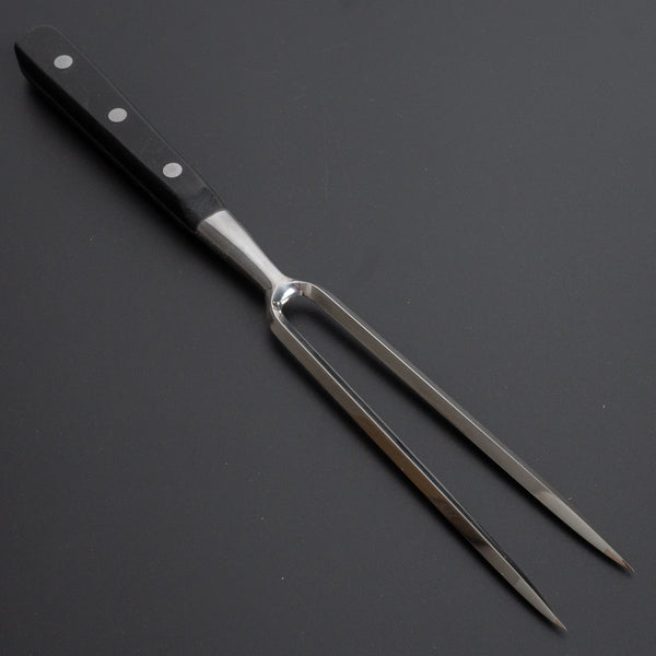 Hitohira Straight Carving Fork Black Pakka Handle - Tetogi
