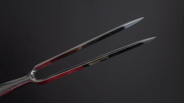 Hitohira Straight Carving Fork Black Pakka Handle - Tetogi