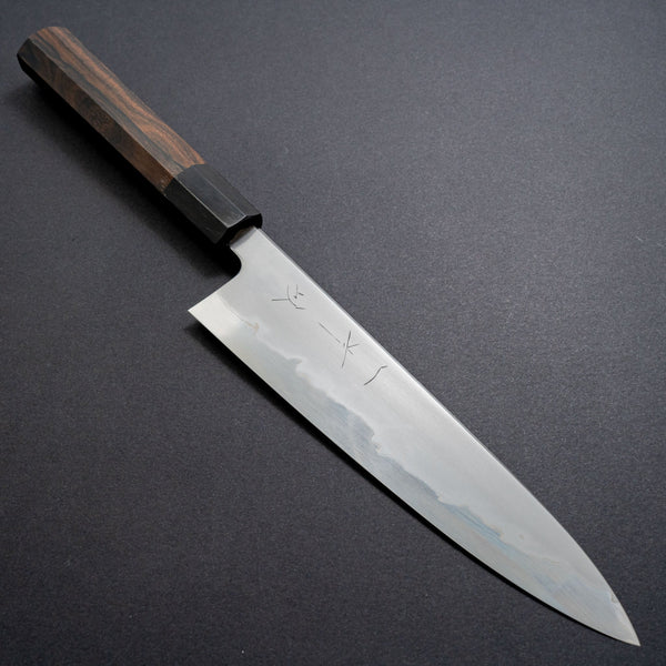 Hitohira Tanaka Izo Blue #1 Stainless Clad Gyuto 210mm Ziricote Handle - Tetogi