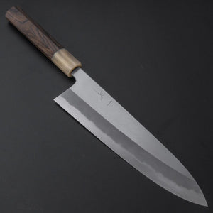 Hitohira Tanaka Kyuzo Blue 1 Migaki Gyuto 240mm Ziricote Handle (Extra Height) - Tetogi