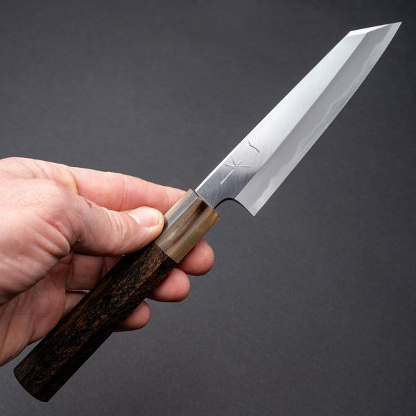 Hitohira Tanaka Kyuzo Blue 1 Migaki Kiritsuke Petty 130mm Ziricote Handle - Tetogi