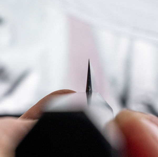 Hitohira Tanaka Kyuzo Blue 1 Migaki Petty 150mm Ziricote Handle - Tetogi