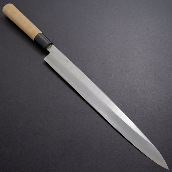 Hitohira Tanaka Manzo Blue #1 Yanagiba 300mm Ho Wood Handle (D - Shape/ Saya) - Tetogi