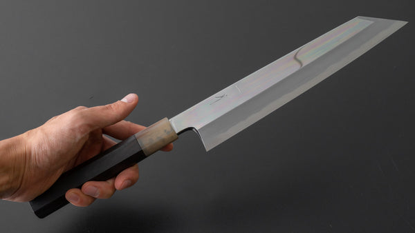 Hitohira Tanaka Mosuke Blue 1 Kiritsuke 240mm Ebony Handle (Mirror Polished/ Saya) - Tetogi