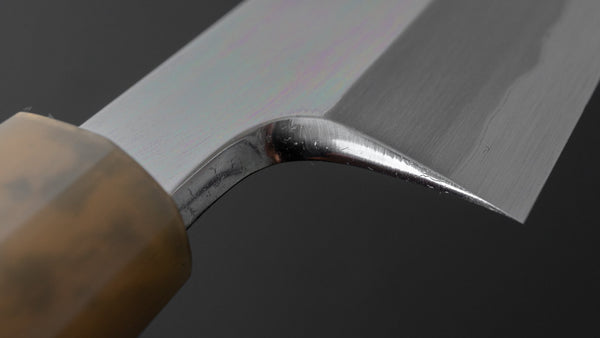 Hitohira Tanaka Mosuke Blue 1 Kiritsuke 240mm Ebony Handle (Mirror Polished/ Saya) - Tetogi