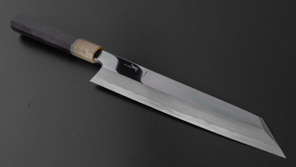 Hitohira Tanaka Mosuke Blue 1 Kiritsuke 240mm Ebony Handle (Mirror Polished/ Saya) - Tetogi