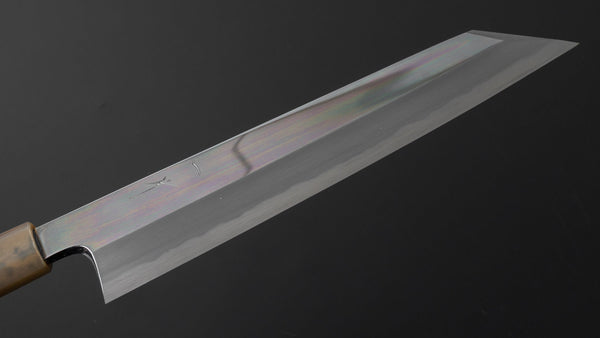 Hitohira Tanaka Mosuke Blue 1 Kiritsuke 240mm Ebony Handle (Mirror Polished/ Saya) - Tetogi