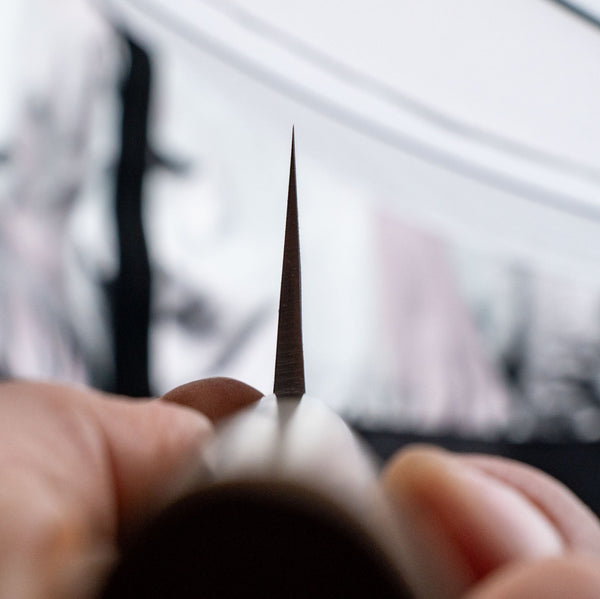 Hitohira TD Blue 2 Stainless Clad Kurouchi Nakiri 165mm Ho Wood Handle (D - Shape) - Tetogi