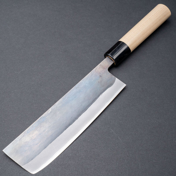 Hitohira TD Blue 2 Stainless Clad Kurouchi Nakiri 165mm Ho Wood Handle (D - Shape) - Tetogi