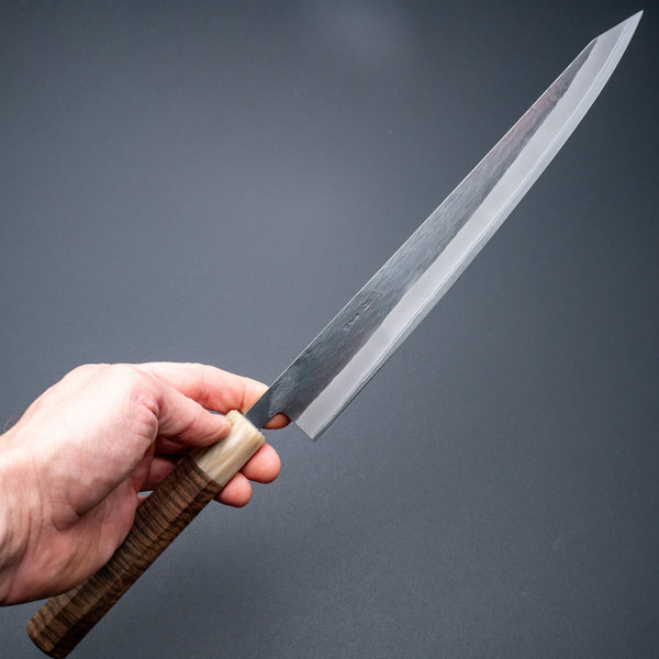 Hitohira TD Blue #2 Stainless Clad Kurouchi Sujihiki 270mm Walnut Handle Product vendor