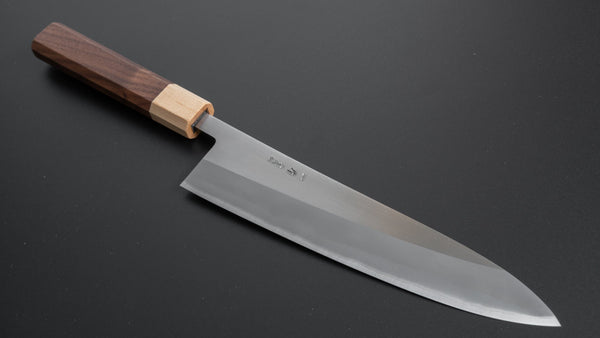 Hitohira TD Blue #2 Stainless Clad Migaki Gyuto 210mm Walnut Handle - Tetogi