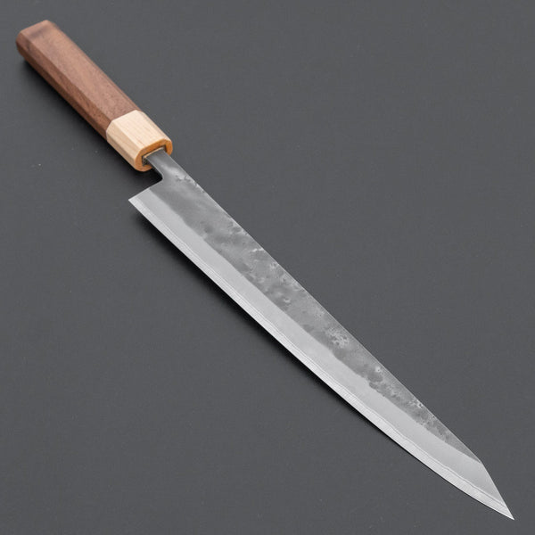 Hitohira TD Blue 2 Stainless Clad Nashiji Sujihiki 270mm Walnut Handle - Tetogi