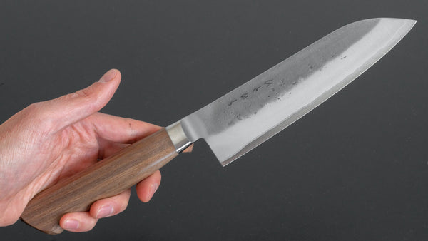 Hitohira TD Blue #2 Stainless Clad Nashiji Yo Santoku 170mm Walnut Handle - Tetogi