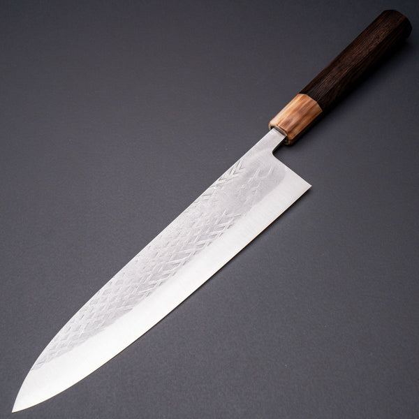 Hitohira TD SLD Tsuchime Gyuto 240mm Ebony Handle - Tetogi