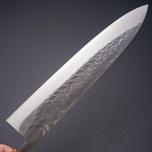Hitohira TD SLD Tsuchime Gyuto 240mm Ebony Handle - Tetogi