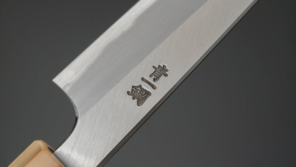 Hitohira Togashi Blue #1 Stainless Clad Migaki Petty 165mm Ziricote Handle - Tetogi