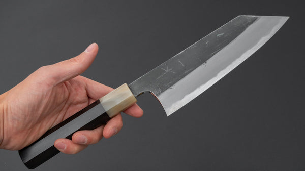 Hitohira Togashi Blue 2 Kurouchi Bunka Ebony Handle - Tetogi