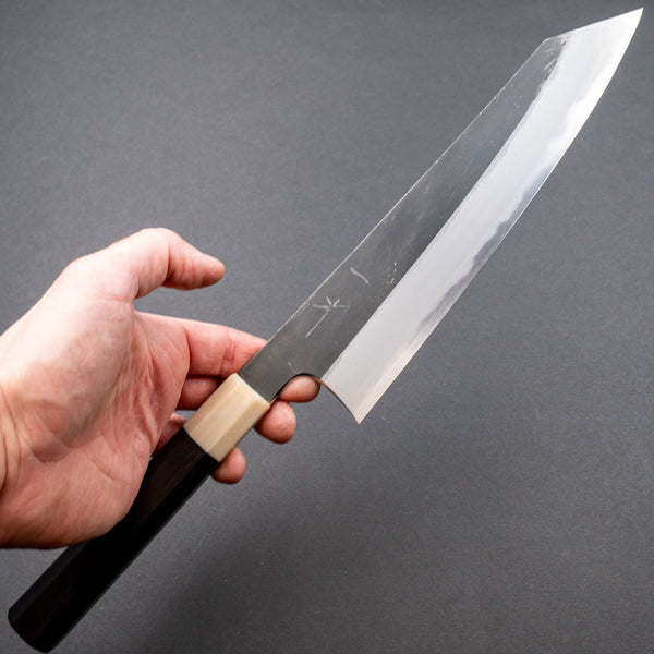 Hitohira Togashi Blue 2 Kurouchi Kiritsuke Gyuto 240mm Ebony Handle - Tetogi