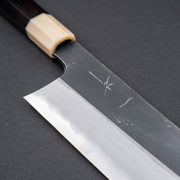 Hitohira Togashi Blue 2 Kurouchi Kiritsuke Gyuto 240mm Ebony Handle - Tetogi